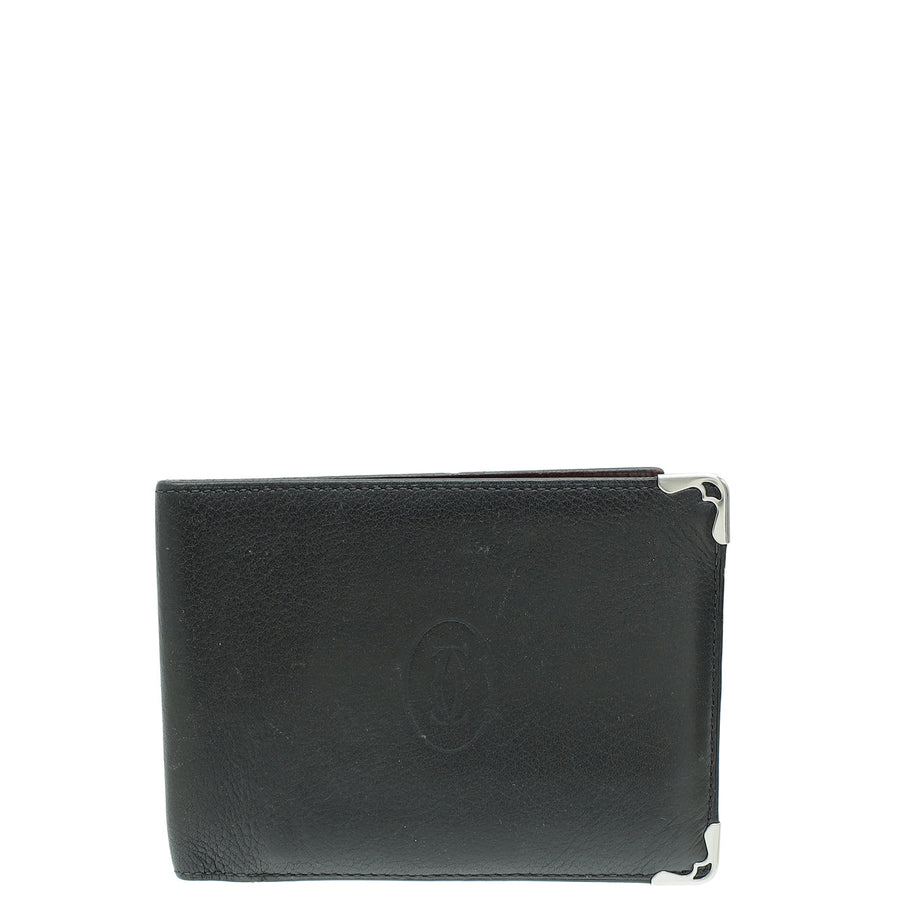 Cartier Black Must De Cartier 6 Credit Card Compact Wallet