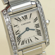 Cartier Stainless Steel Diamond Tank Française Watch