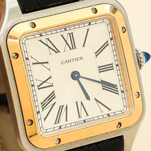 Cartier Stainless Steel Rose Gold Santos-Dumont Quartz Watch Large Model