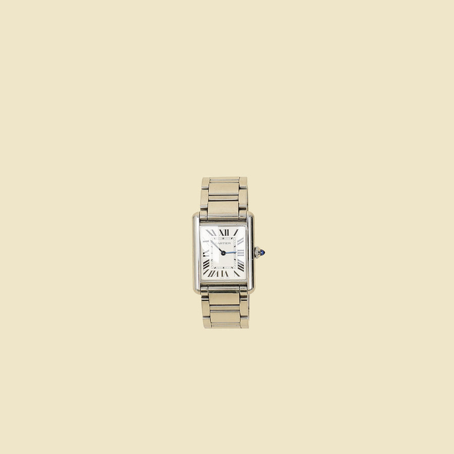 Cartier Stainless Steel Tank Must de Cartier Large Model Quartz Watch