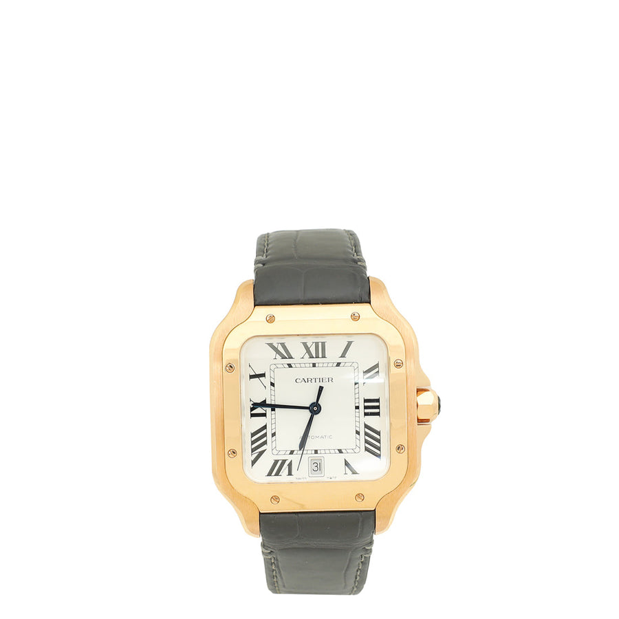 Cartier Rose Gold Santos De Cartier Large Model 39.8mm Automatic Watch