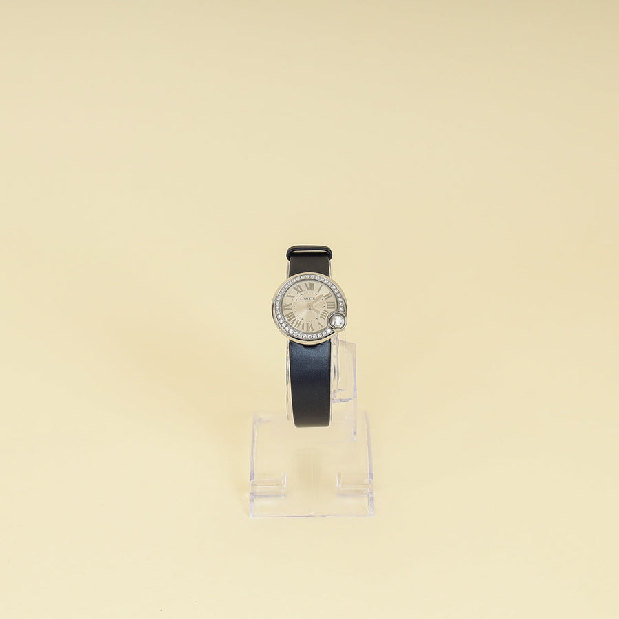Cartier Stainless Steel Ballon Blanc Diamond 26mm Quartz Watch