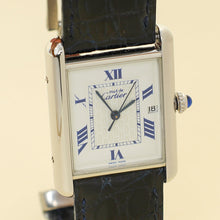 Cartier Indigo Blue Tank Must De Cartier Argent Quartz Watch