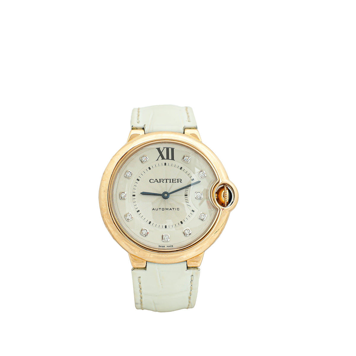 Cartier 18K Rose Gold Diamond Ballon Bleu De Cartier Automatic 36mm Watch