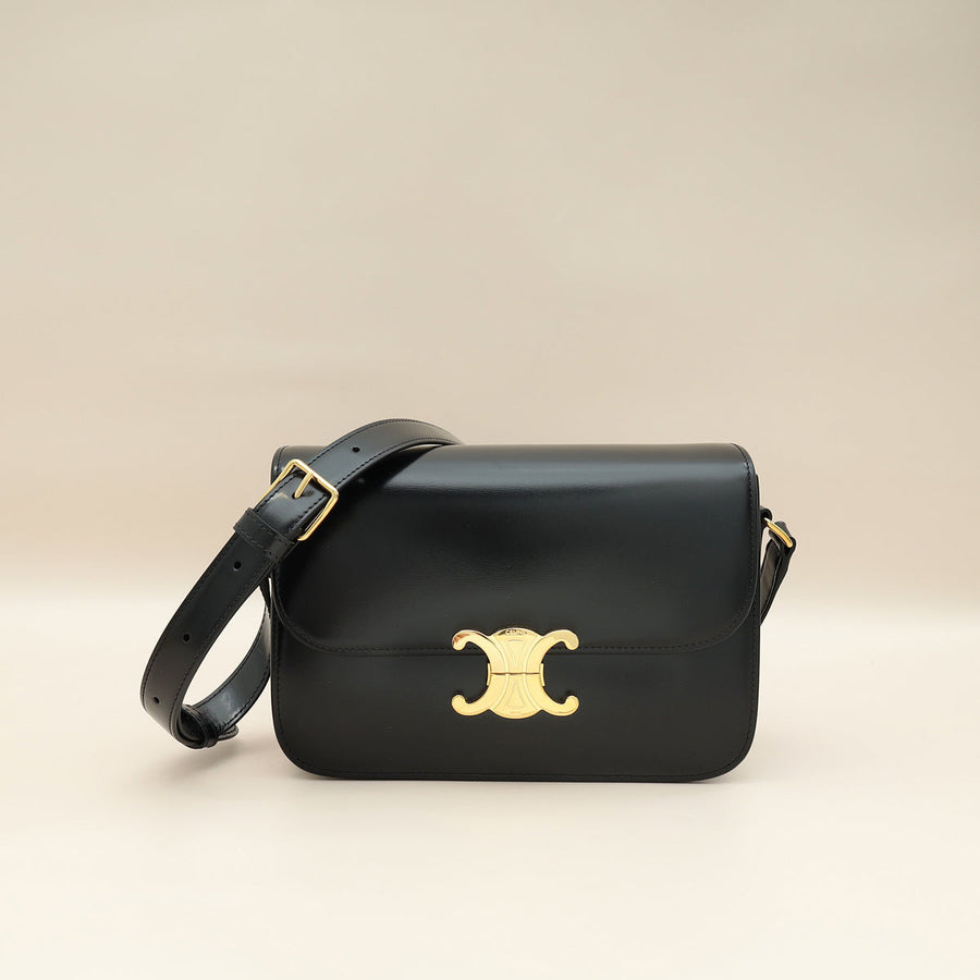 Celine Black Classique Triomphe Bag