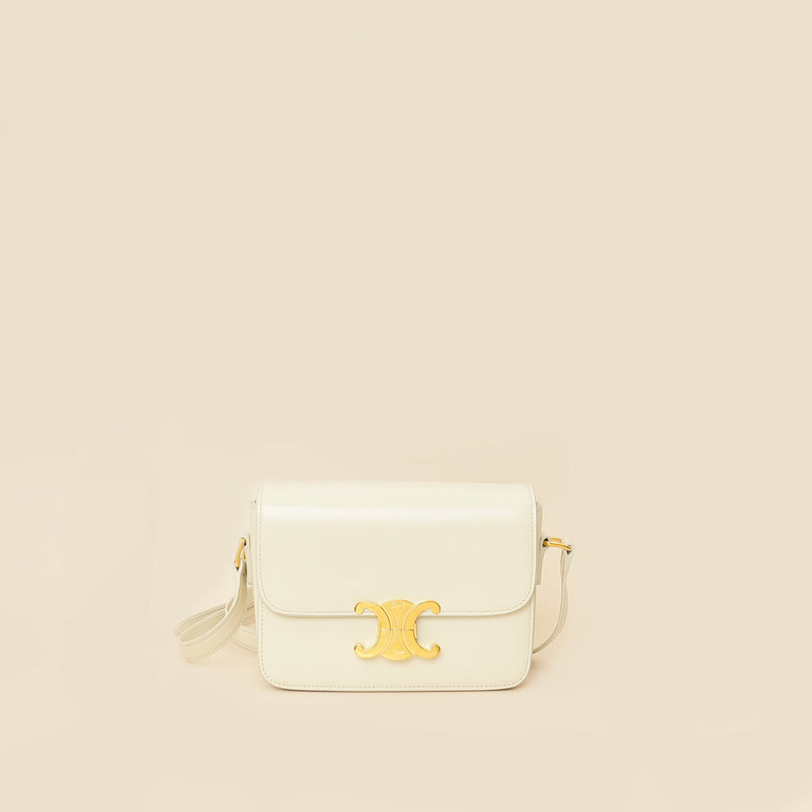 Celine White Teen Triomphe Bag