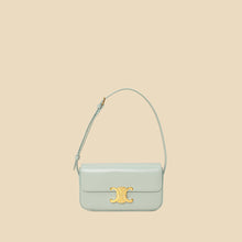 Celine Soft Blue Claude Triomphe Shiny Shoulder Bag