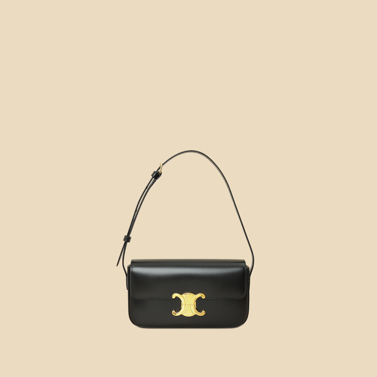 Celine Black Claude Triomphe Shoulder Bag