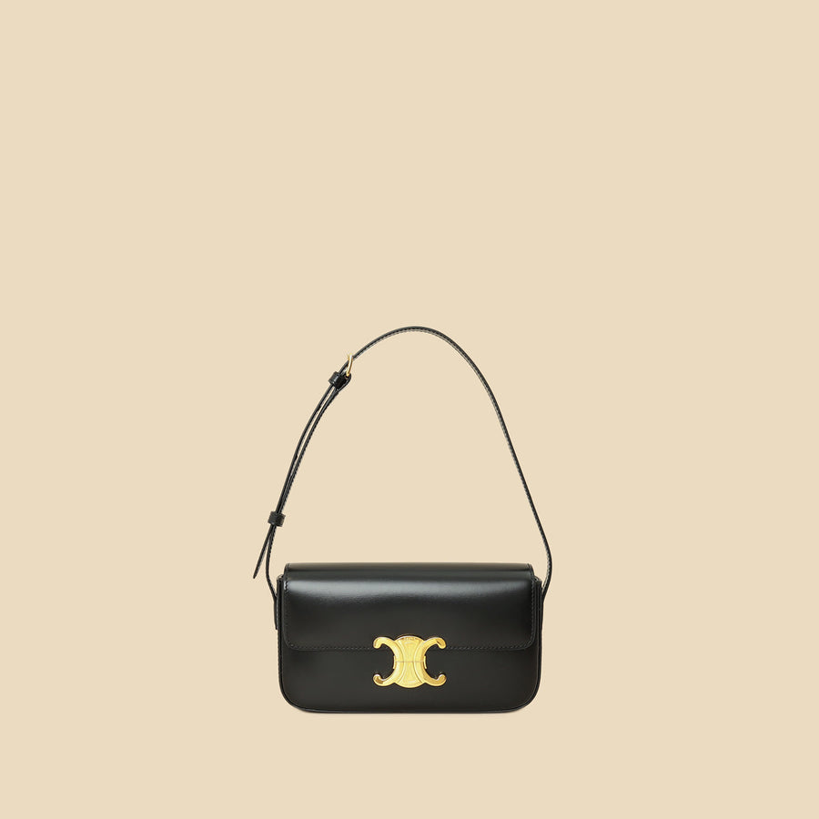 Celine Black Claude Triomphe Shoulder Bag