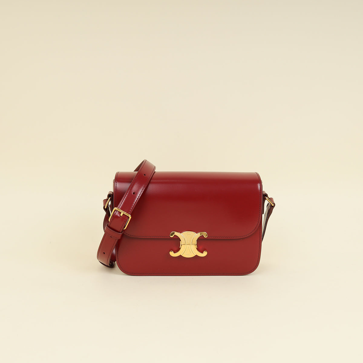 Celine Burgundy Classique Triomphe Bag