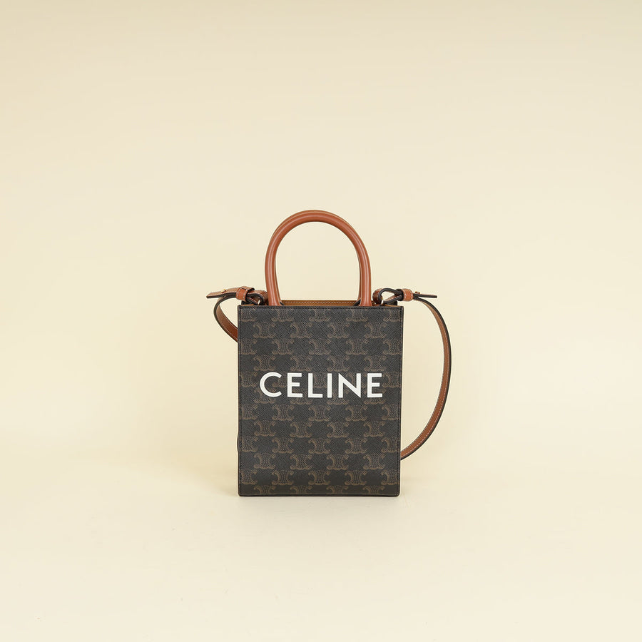 Celine Tricolor Triomphe Mini Vertical Cabas Bag