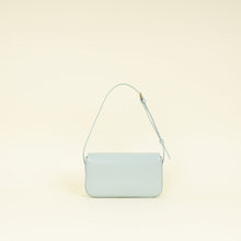 Celine Soft Blue Claude Triomphe Shiny Shoulder Bag