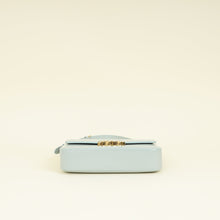 Celine Soft Blue Claude Triomphe Shiny Shoulder Bag