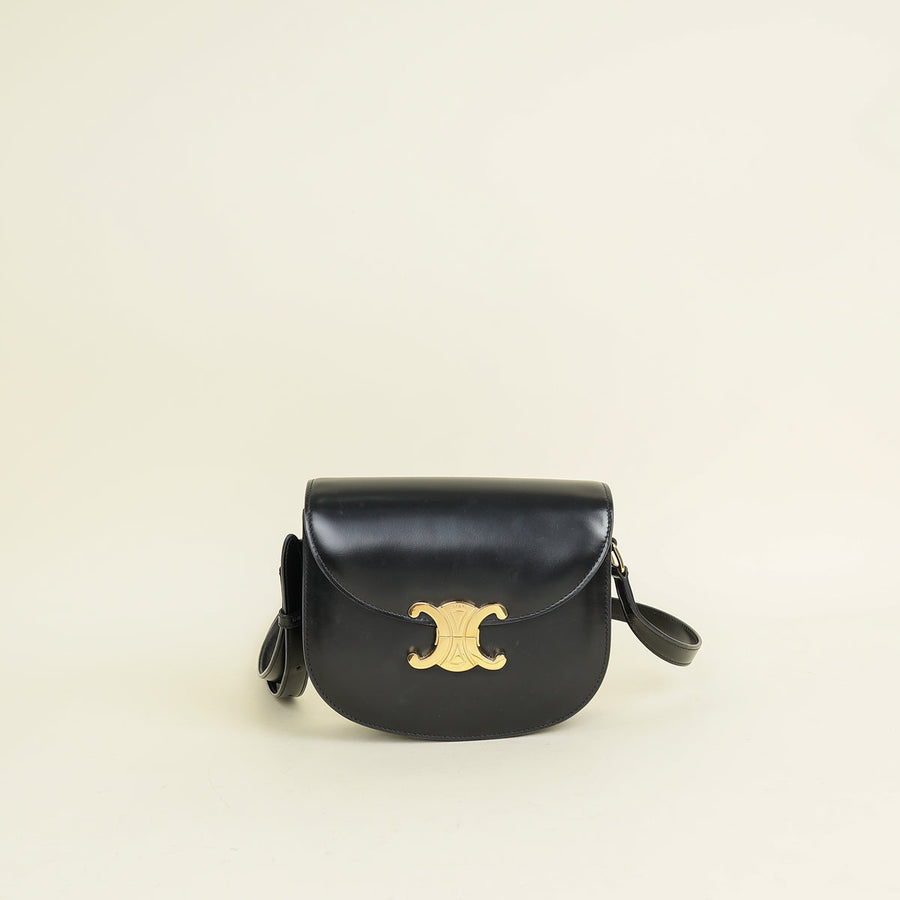 Celine Black Triomphe Teen Besace Crossbody Bag