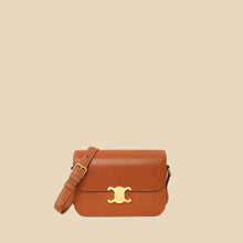 Celine Tan Classique Triomphe Natural Flap Bag