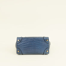 Celine Blue Matte Crocodile Micro Luggage Bag