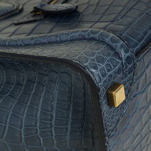 Celine Blue Matte Crocodile Micro Luggage Bag
