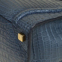 Celine Blue Matte Crocodile Micro Luggage Bag