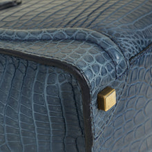 Celine Blue Matte Crocodile Micro Luggage Bag