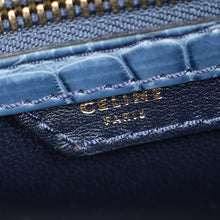 Celine Blue Matte Crocodile Micro Luggage Bag