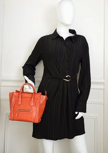 Celine Orange Crocodile Nano Luggage Bag