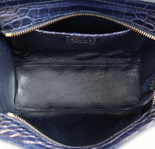 Celine Blue Crocodile Nano Luggage Bag