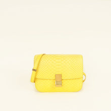 Celine Yellow Python Box Medium Shoulder Bag
