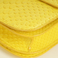 Celine Yellow Python Box Medium Shoulder Bag