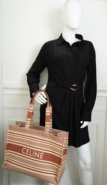 Celine Bicolor Striped Cabas Thais Tote Large Bag