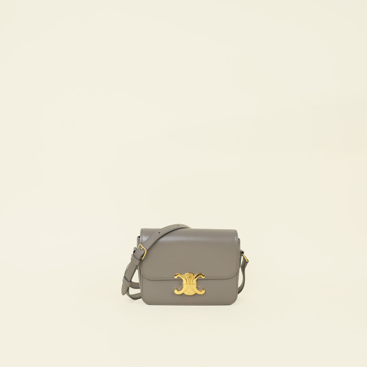Celine Pebble Grey Teen Triomphe Bag