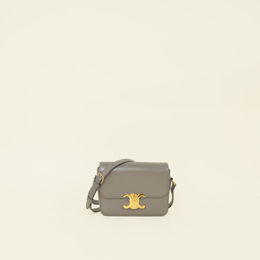 Celine Pebble Grey Teen Triomphe Bag