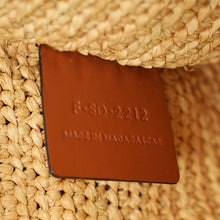 Celine Bicolor Raffia Triomphe Small Wristlet Pouch