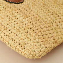 Celine Bicolor Raffia Triomphe Small Wristlet Pouch