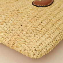Celine Bicolor Raffia Triomphe Small Wristlet Pouch