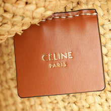 Celine Bicolor Raffia Triomphe Small Wristlet Pouch