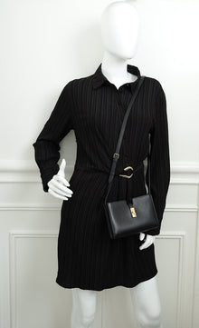 Celine Black 16 Pochette With Strap