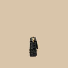 Celine Black Raffia Effect Claude Chain Shoulder Bag