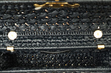 Celine Black Raffia Effect Claude Chain Shoulder Bag