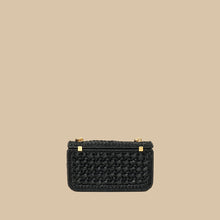 Celine Black Raffia Effect Claude Chain Shoulder Bag