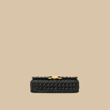 Celine Black Raffia Effect Claude Chain Shoulder Bag