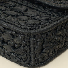 Celine Black Raffia Effect Claude Chain Shoulder Bag