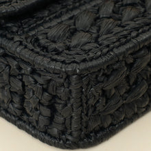 Celine Black Raffia Effect Claude Chain Shoulder Bag