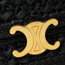 Celine Black Raffia Effect Claude Chain Shoulder Bag