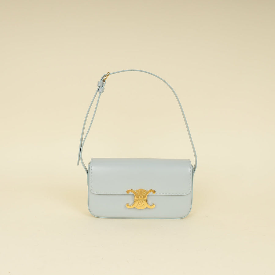 Celine Light Blue Triomphe Claude Shoulder Bag