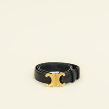Celine Black Triomphe Belt 25mm Belt