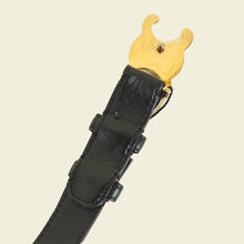 Celine Black Triomphe Belt 25mm Belt