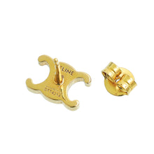 Celine Gold Finish Brass Triomphe Studs Earrings