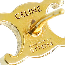 Celine Gold Finish Brass Triomphe Studs Earrings
