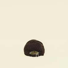 Celine Chocolate Logo-Embroidered Pinstriped Wool Hat