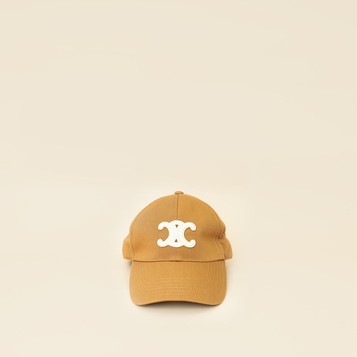 Celine Brown Tan Triomphe Baseball Cap Small Hat